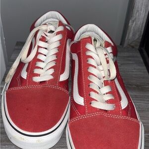 Vans Red and White Classic Sneakers